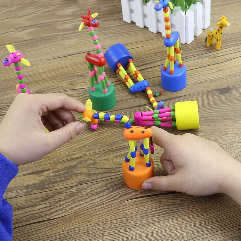 Montessori Wooden Educational Toys Early Learning Baby Finger Exercise Giraffe Gift
