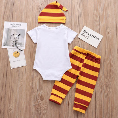 Newborn Baby Boy & Girl Summer Clothing Set 3PCS Romper Pants Hat / Toddler Outfit