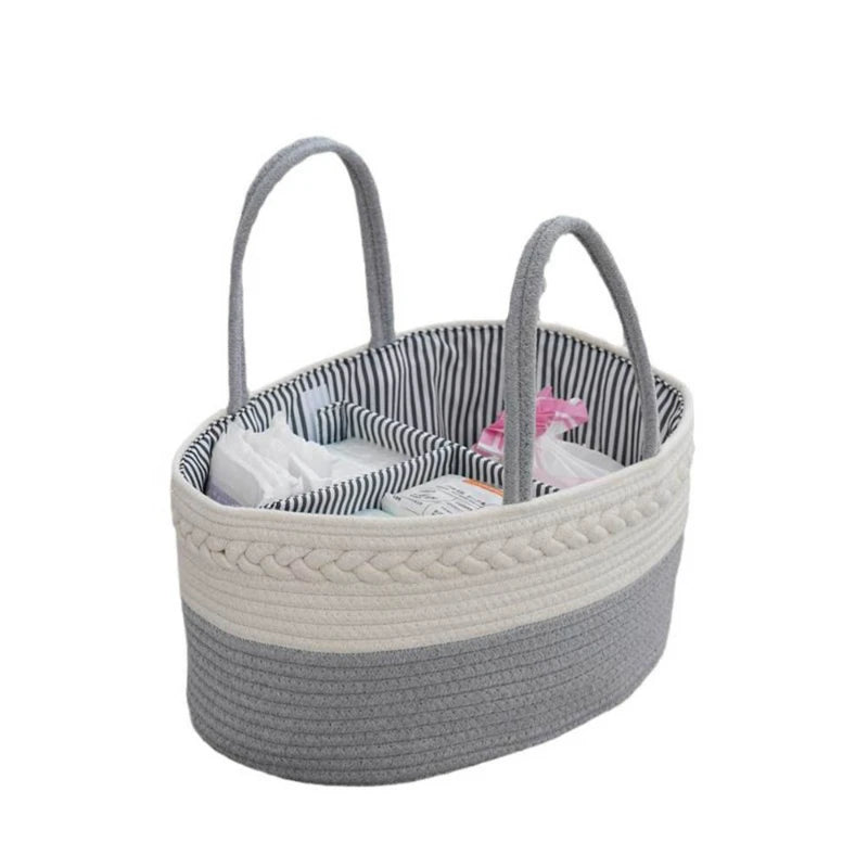 Baby Supplies Storage Basket Portable Divided Organizer for Bottles and Diapers