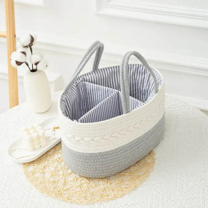 Baby Supplies Storage Basket Portable Divided Organizer for Bottles and Diapers