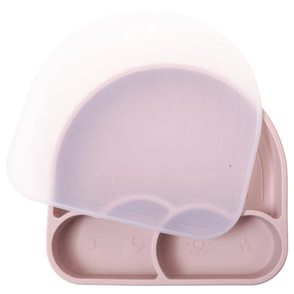 Baby Plate with Sucker Kids Feeding Bowl Cartoon Waterproof Tableware
