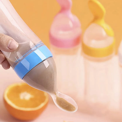 7 Pcs Baby Feeding Set Silicone Bottle with Spoon Fruit Feeder Pacifier Set