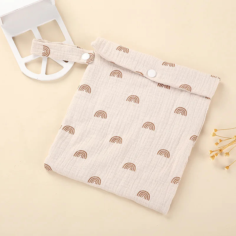 Printed Cotton Diaper Bag Multi-Functional Mommy Handbag