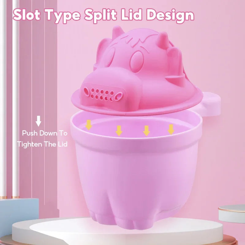 Cute Cartoon Baby Bath Cap Toddler Shampoo Cup Hair Washing Shower Essential
