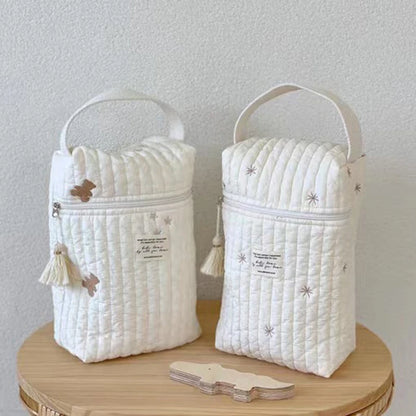 Portable Quilted Stroller Baby Diaper Caddy Organizer Bag