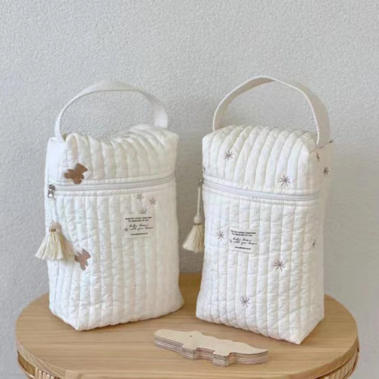 Portable Quilted Stroller Baby Diaper Caddy Organizer Bag