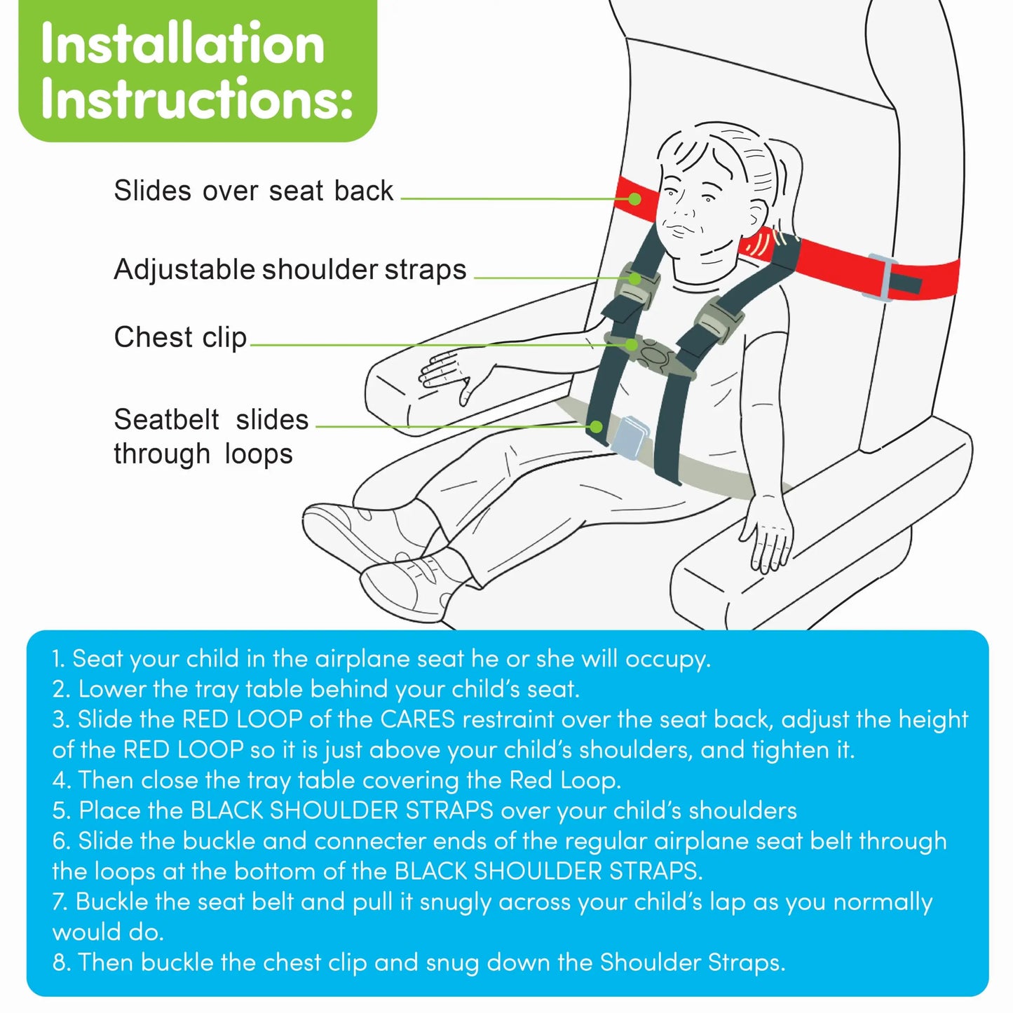 Cares Fly Safe Airplane Safety Belt for Children