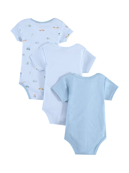 Baby Boy 3PCS Summer Short-Sleeve Cotton Onesies Newborn 0-9 Months
