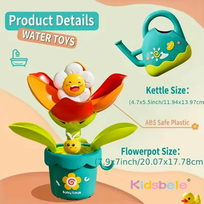 Baby Sunflower Bath Toy Spraying Water Shower Toy with Suction Cup