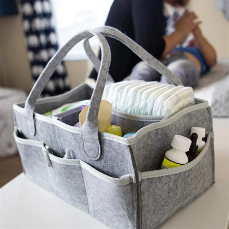 Baby Diaper Wipes Bag Caddy Infant Nursery Organizer Basket
