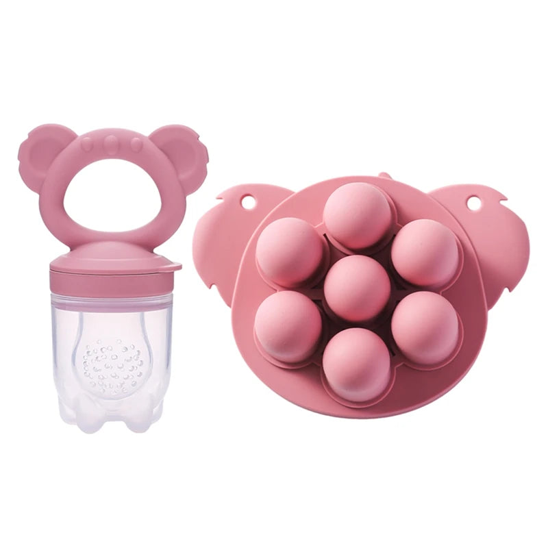 Baby Rabbit Silicone Fruit Feeder BPA-Free Baby Food Feeder Nursing Feeding Set
