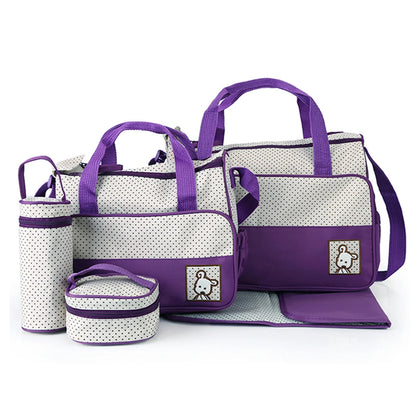Five-Piece Mommy Diaper Bag One-Shoulder Multi-Functional Bag