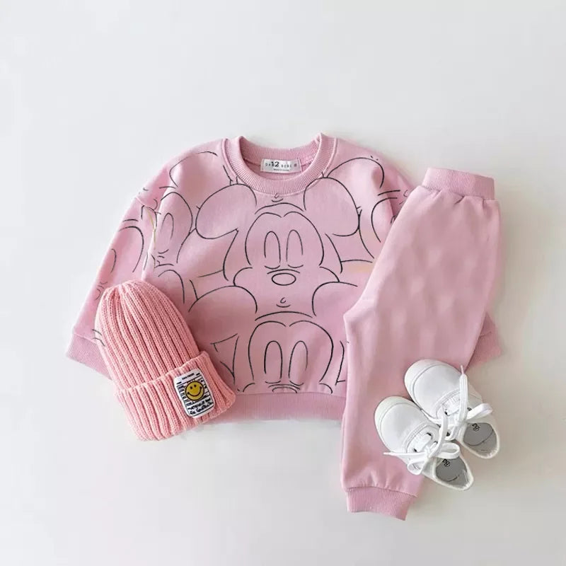 Baby Summer Cartoon Tracksuit T-Shirt+Shorts Boys Girls Set