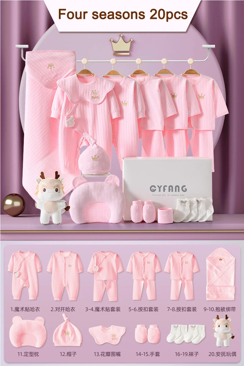Newborn Baby Clothing 15-20PCS 0-3M 100% Cotton Unisex Infant Boys Girls Set