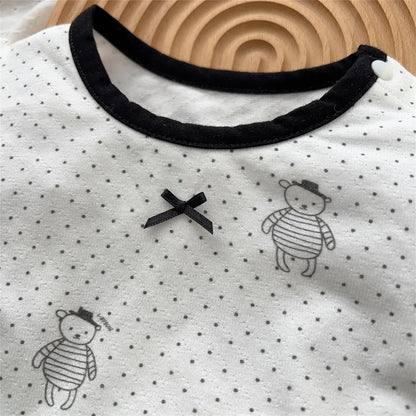 Baby Girls Summer 1-3Y Short Sleeve Cartoon Two-Piece Set
