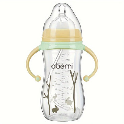 Baby Bottle with Handle Anti-Drop Soft Nipple Feeding Sippy Bottle