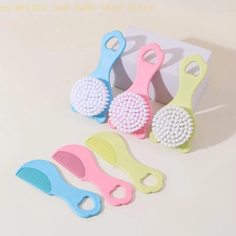 Baby Hair Brush and Comb Set Soft Bristles Cartoon Design