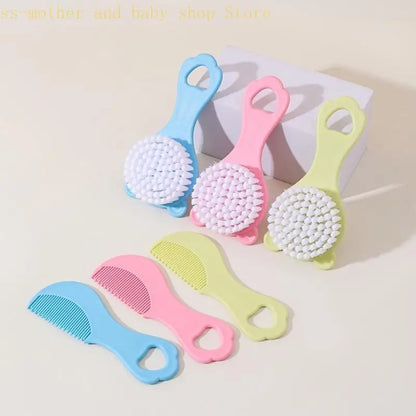 Baby Hair Brush and Comb Set Soft Bristles Cartoon Design