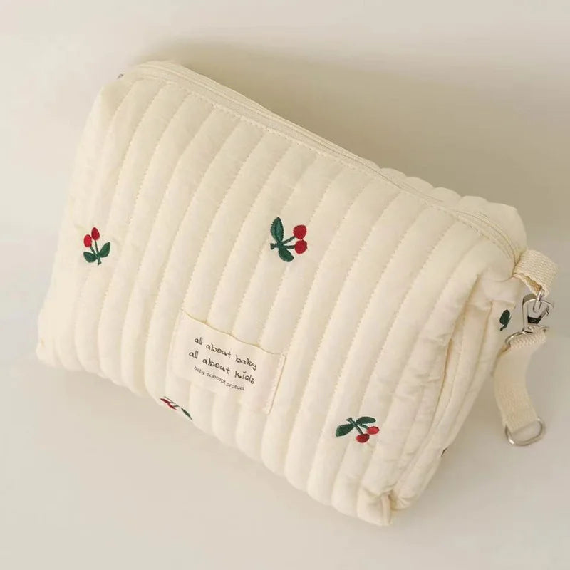 New Mommy Diaper Bag Cute Embroidery Zipper Travel Stroller Bag