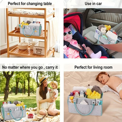 Baby Portable Foldable Felt Diaper Organizer Multi-Functional Bag