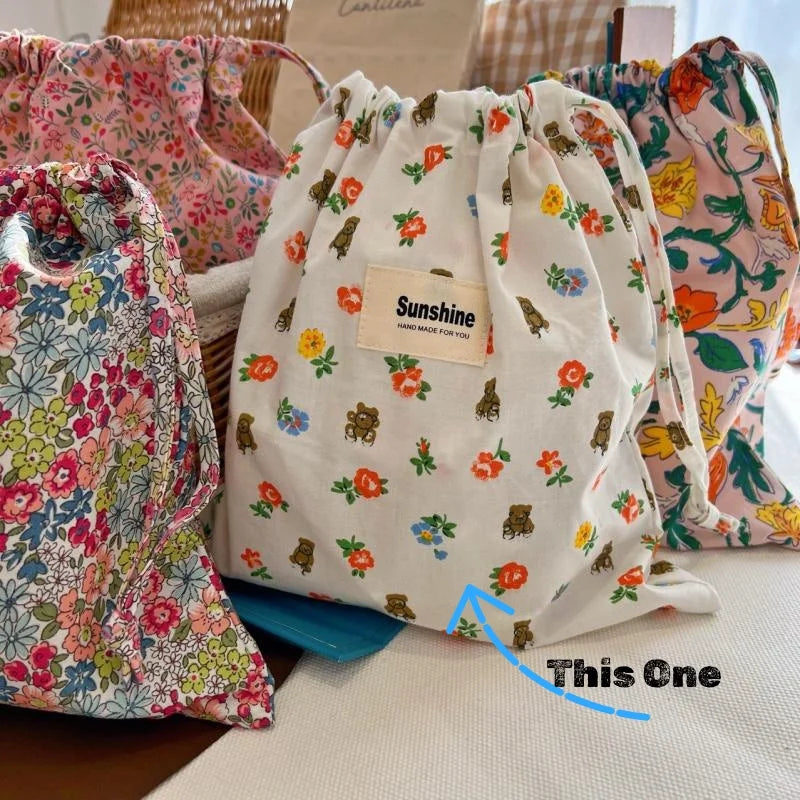 Printed Flower Baby Diaper Bag Portable Organizer Wet Dry Nappy Bag