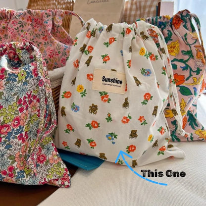 Printed Flower Baby Diaper Bag Portable Organizer Wet Dry Nappy Bag