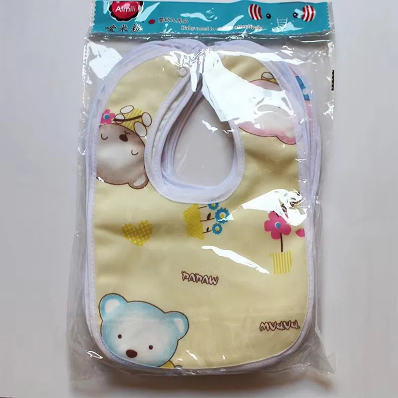 Double Layer Baby Cartoon Waterproof Bib Soft Crystal Velvet Saliva Towel