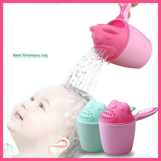 Cute Bear Baby Shower Cap Toddler Shampoo Cup Bath Tool
