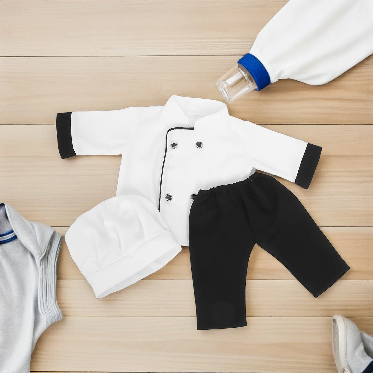 Baby Photography Outfit Newborn Chef Costume Boys Girls Photoshoot Props