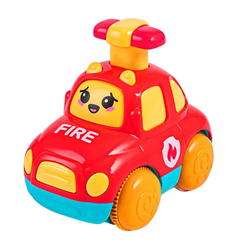 Baby Friction Car Toy 6-12 Months Soft Rubber Push & Go Roll Vehicle Rattle Gift