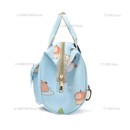 Cartoon Capybara Mommy Diaper Bag Lightweight Portable Baby Care Backpack