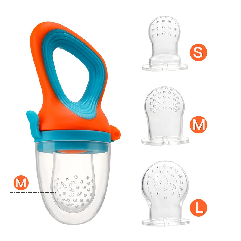 Baby Fruit & Vegetable Feeder Food-Grade Silicone Infant Nourishment Feeder with Mesh Bag