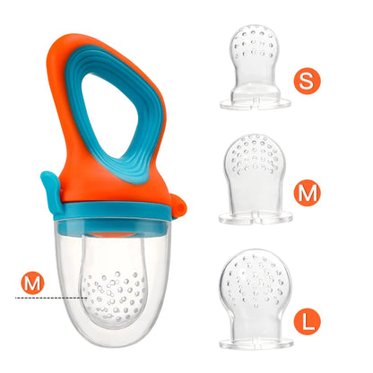 Baby Fruit & Vegetable Feeder Food-Grade Silicone Infant Nourishment Feeder with Mesh Bag