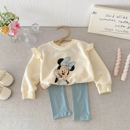 Kids Cartoon Girl Sports Set Top Pants 2 Piece Outfit