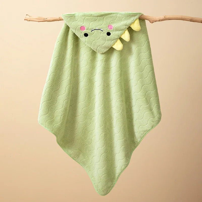 Toddler Bathrobe Hooded Infant Swaddle Coral Fleece Towel Blanket
