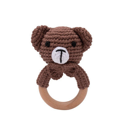 Baby Crochet Animal Rattle Cartoon Teether Montessori Toy 0-12 Months
