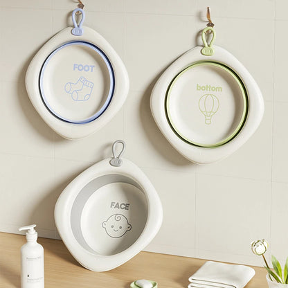 Baby Folding Washbasin Three Piece Set for Washing Face and Feet