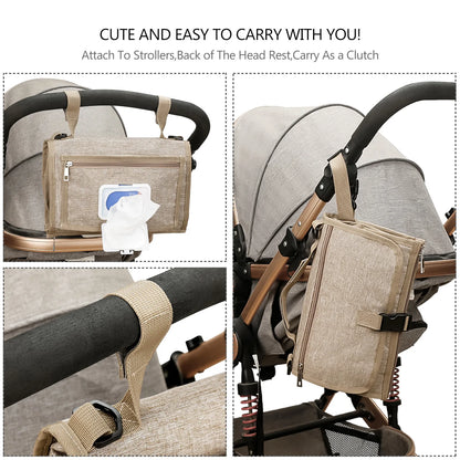 3-in-1 Portable Baby Diaper Changing Pad Waterproof Travel Bag