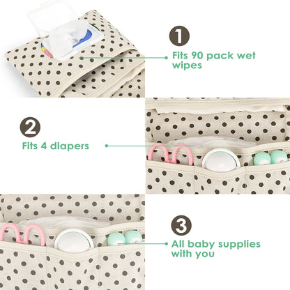 Portable Baby Bag Organizer Mini Diaper Pouch Travel Stroller Essentials