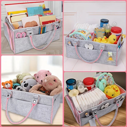 Baby Diaper Caddy Nursery Organizer Basket