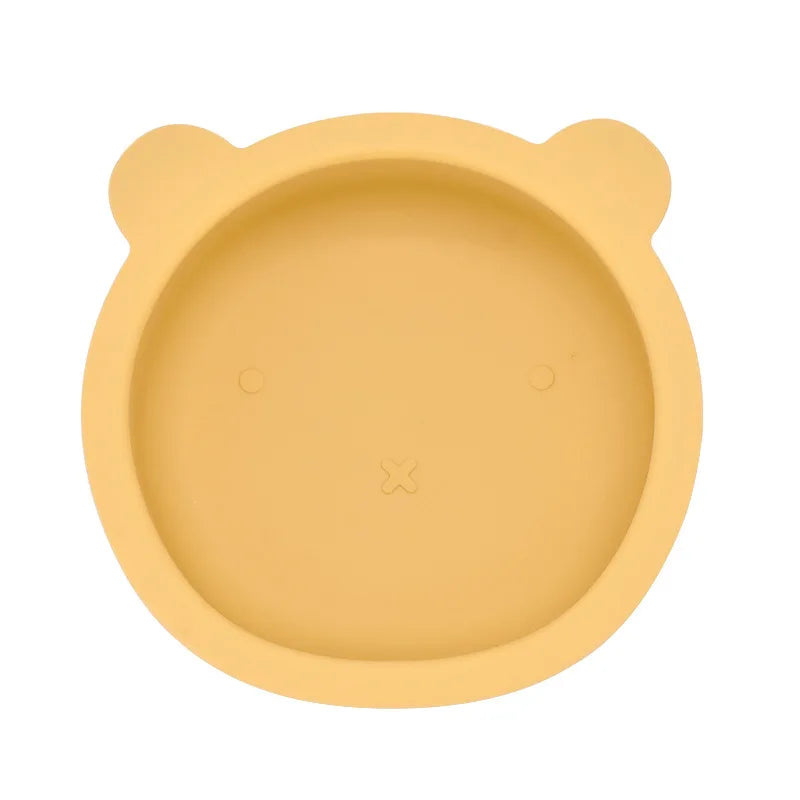 BPA Free Baby Silicone Feeding Bowl Suction Anti-Slip Cartoon Kids Dinnerware