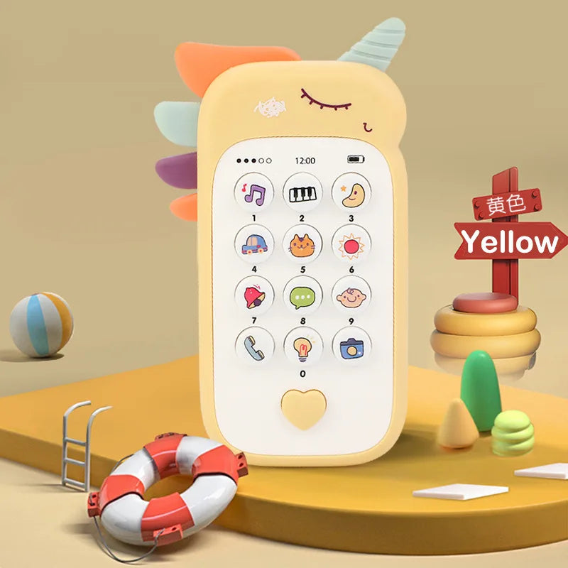 Baby Music Phone Toy with Teether Early Education Infant Telephone