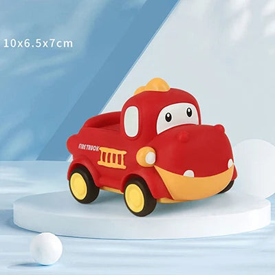 Baby Friction Car Toy 6-12 Months Soft Rubber Push & Go Roll Vehicle Rattle Gift