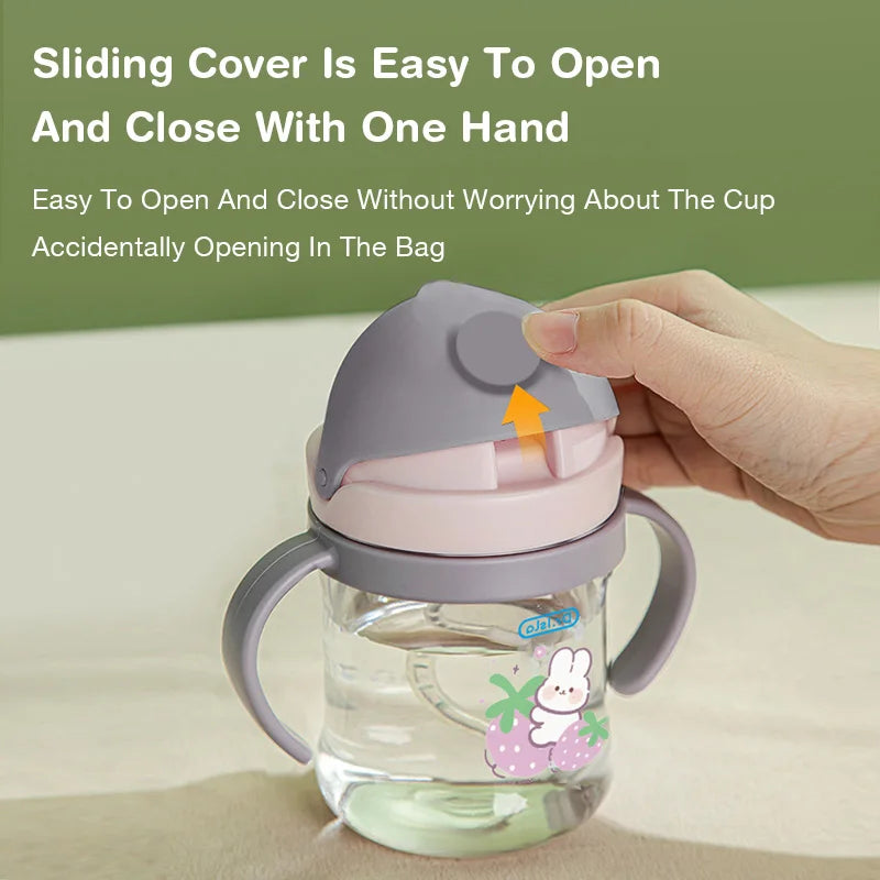 250ml Baby Feeding Cup with Straw Animal Design Kids Training Bottle BPA Free