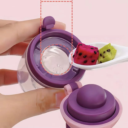 7 Pcs Baby Feeding Set Silicone Bottle with Spoon Fruit Feeder Pacifier Set