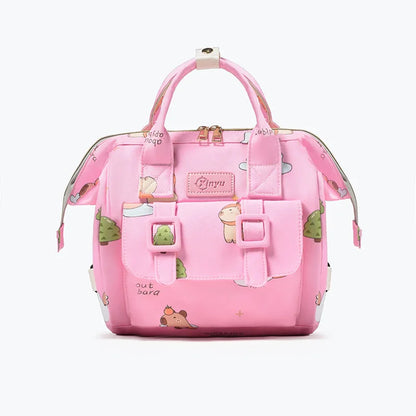 Cartoon Capybara Mommy Diaper Bag Lightweight Portable Baby Care Backpack