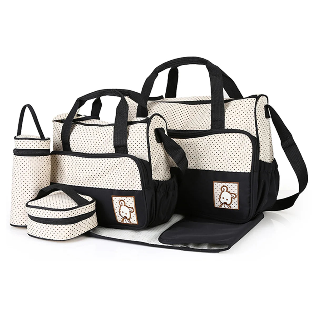 Five-Piece Mommy Diaper Bag One-Shoulder Multi-Functional Bag