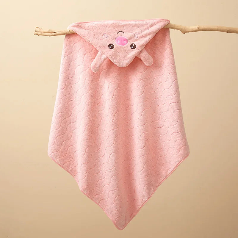 Toddler Bathrobe Hooded Infant Swaddle Coral Fleece Towel Blanket
