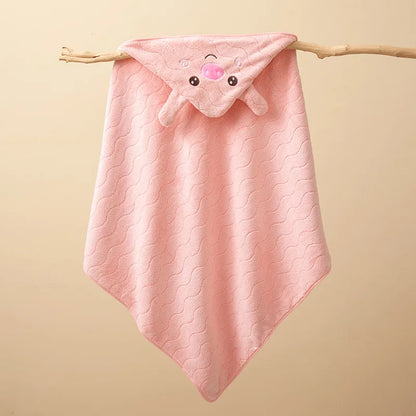 Toddler Bathrobe Hooded Infant Swaddle Coral Fleece Towel Blanket