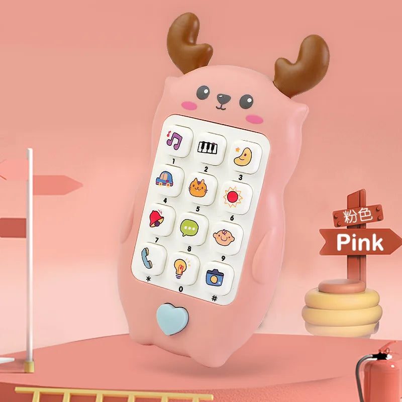Baby Music Phone Toy with Teether Early Education Infant Telephone